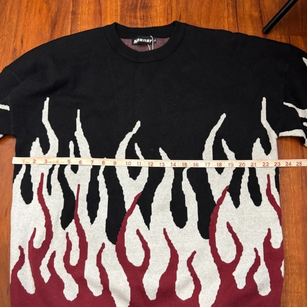 Maener Sweater Flames Vintage Y2K Size XL